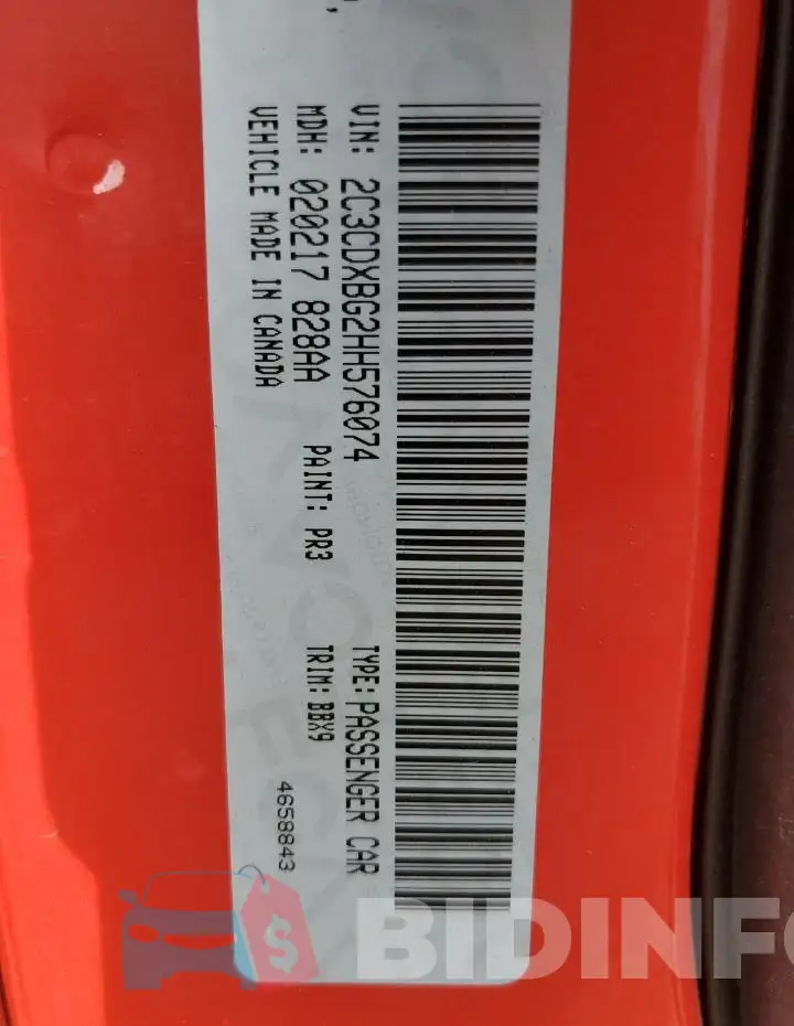 2C3CDXBG2HH576074 Photo# 12