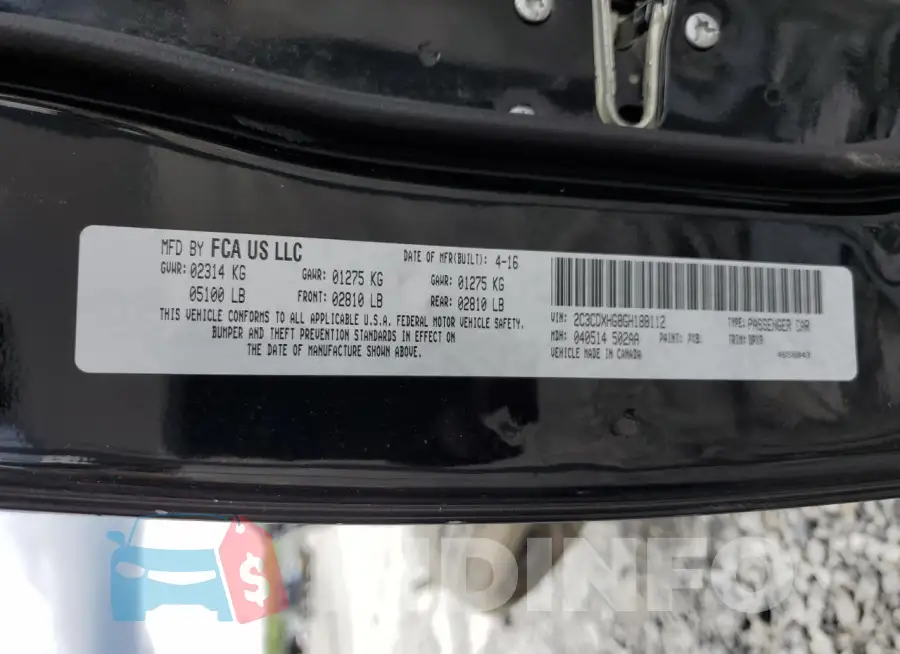 2C3CDXHG8GH188112 Photo# 12