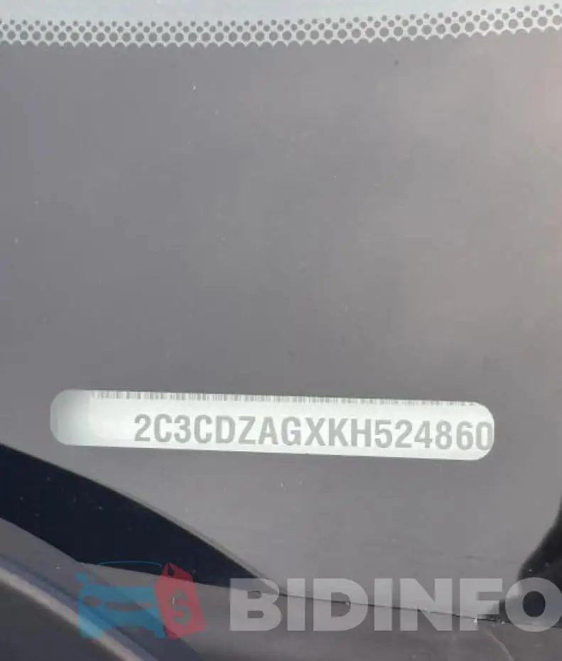 2C3CDZAGXKH524860 Photo# 10