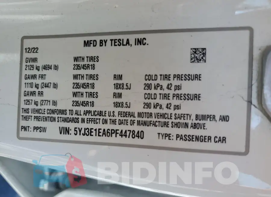 5YJ3E1EA6PF447840 Photo# 12