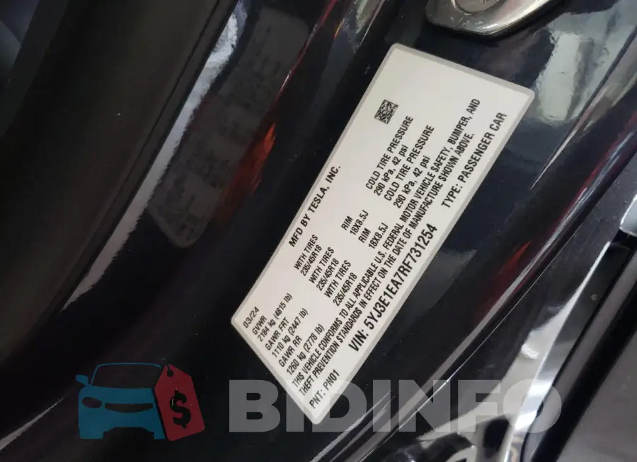5YJ3E1EA7RF731254 Photo# 12