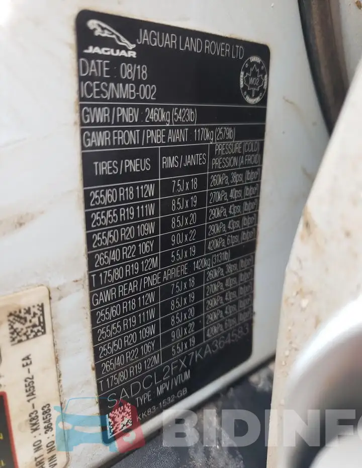 SADCL2FX7KA364583 Photo# 14