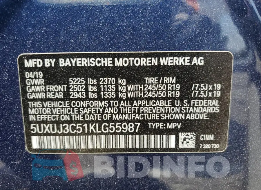 5UXUJ3C51KLG55987 Photo# 13