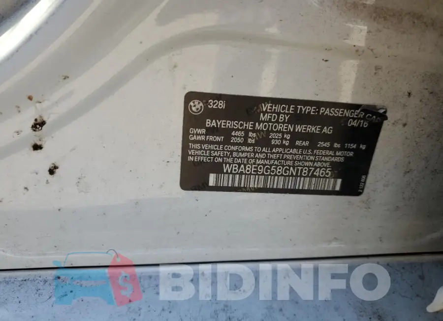 WBA8E9G58GNT87465 Photo# 12