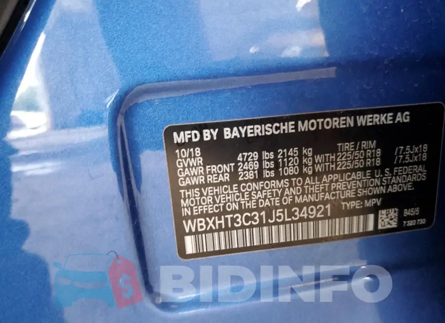 WBXHT3C31J5L34921 Photo# 13