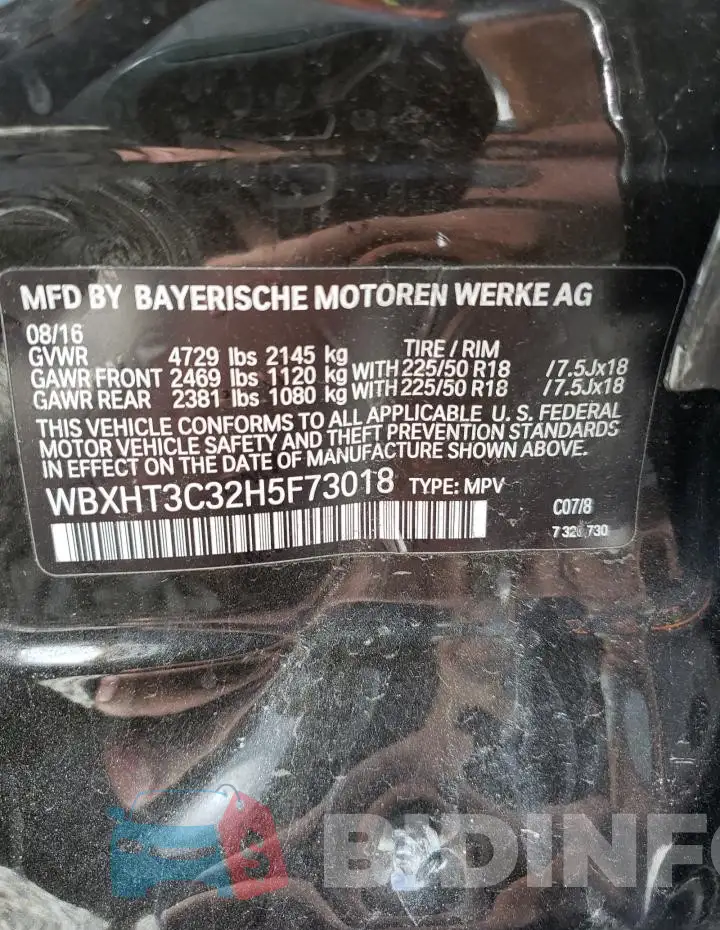 WBXHT3C32H5F73018 Photo# 14