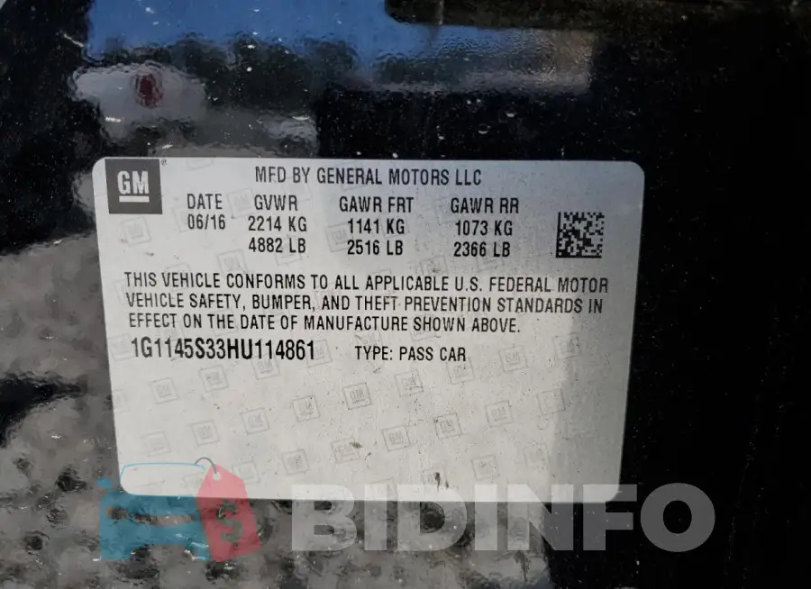 1G1145S33HU114861 Photo# 14