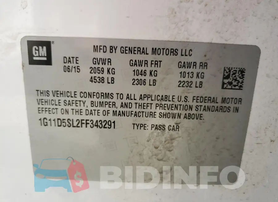 1G11D5SL2FF343291 Photo# 12