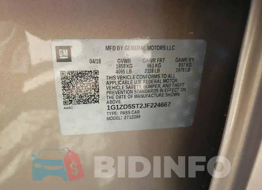 1G1ZD5ST2JF224667 Photo# 12