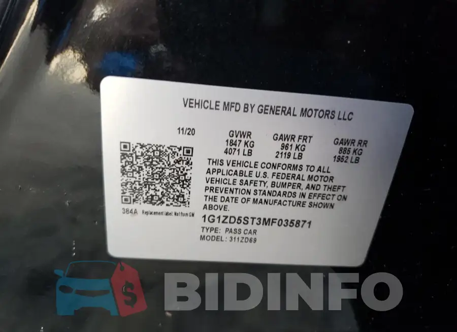1G1ZD5ST3MF035871 Photo# 12