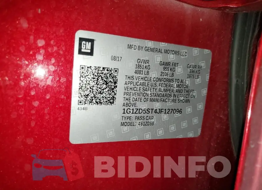 1G1ZD5ST4JF127096 Photo# 12