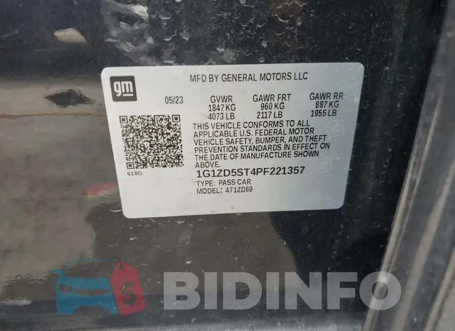 1G1ZD5ST4PF221357 Photo# 13