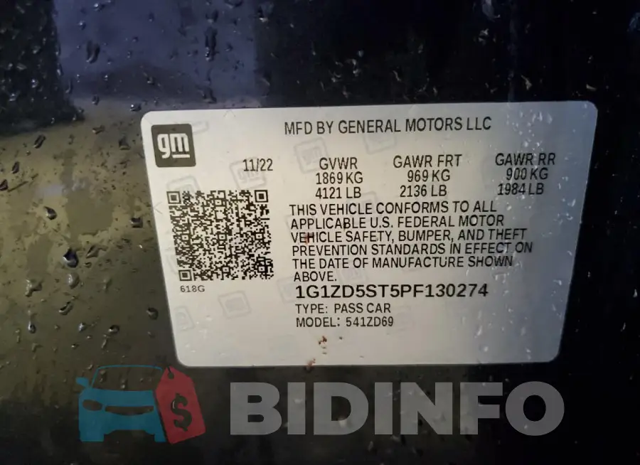 1G1ZD5ST5PF130274 Photo# 12