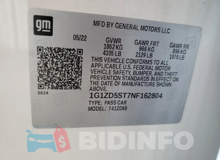 1G1ZD5ST7NF162804 Photo# 12
