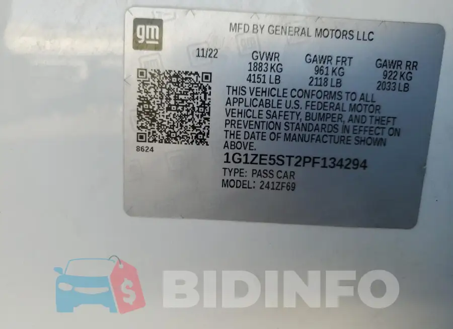 1G1ZE5ST2PF134294 Photo# 12