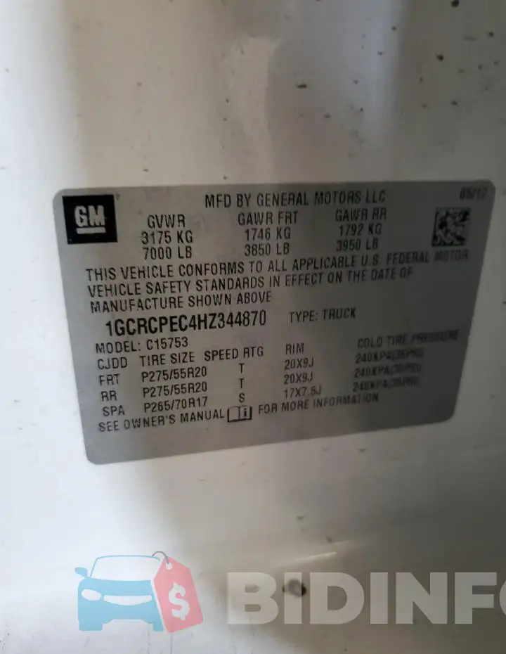 1GCRCPEC4HZ344870 Photo# 13