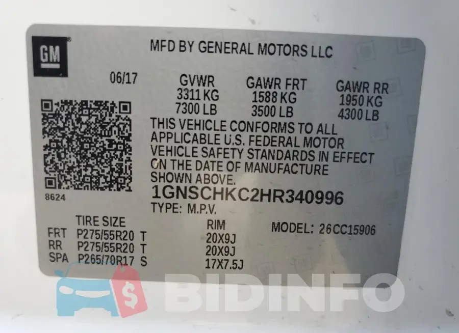 1GNSCHKC2HR340996 Photo# 13