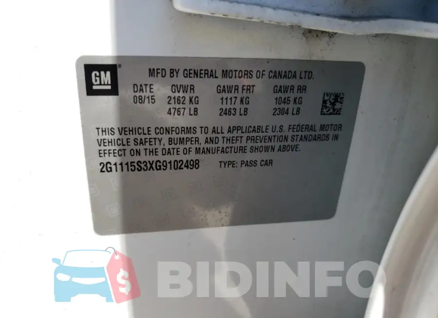 2G1115S3XG9102498 Photo# 12