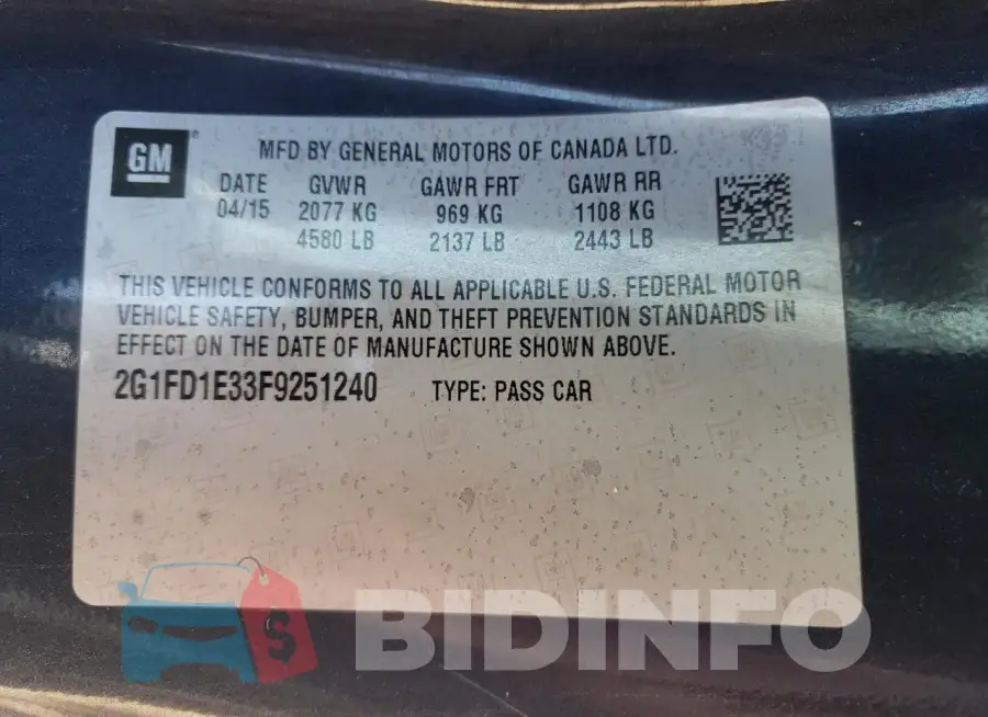 2G1FD1E33F9251240 Photo# 12