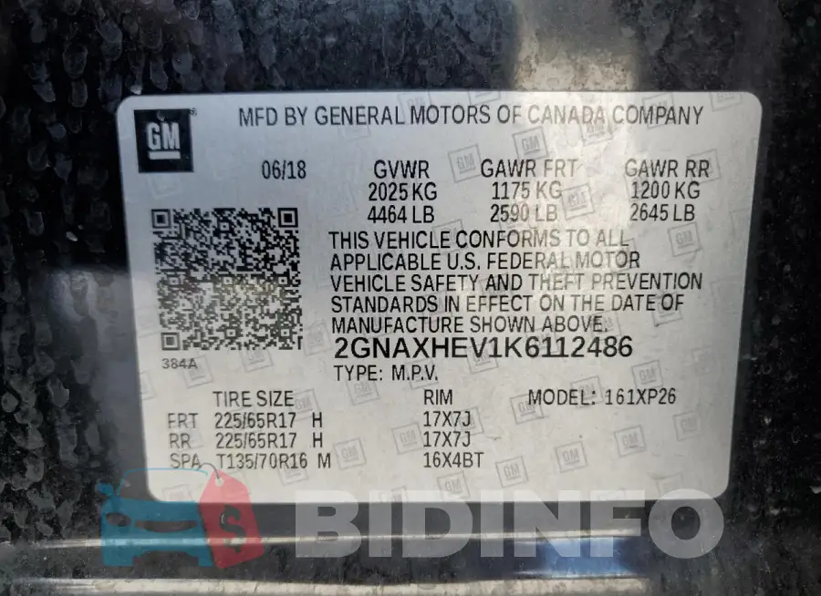 2GNAXHEV1K6112486 Photo# 13