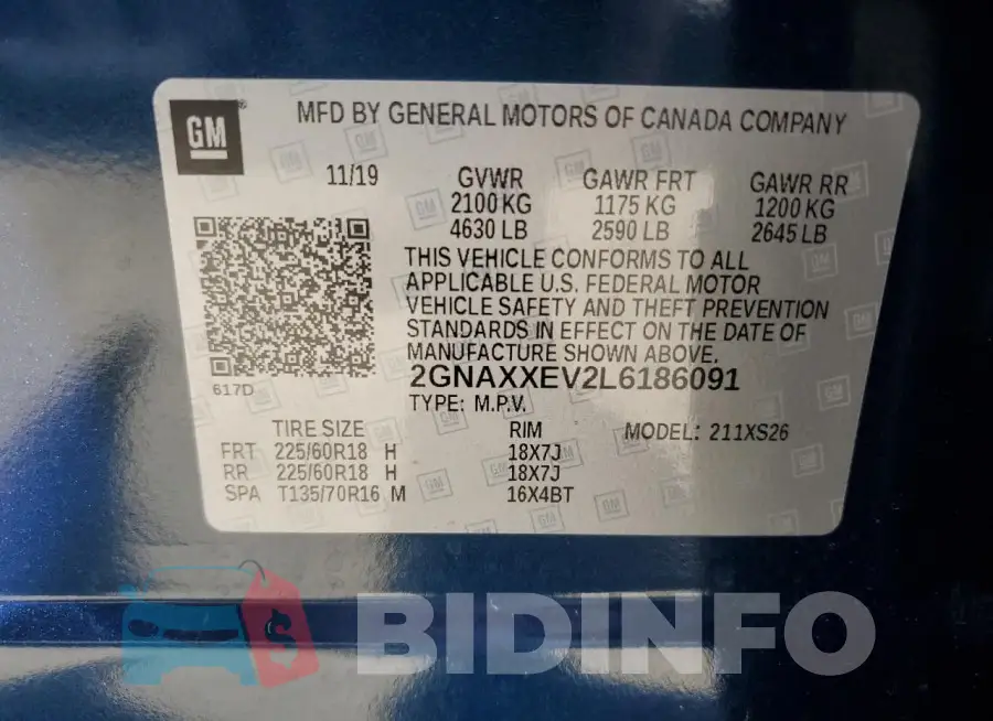 2GNAXXEV2L6186091 Photo# 13