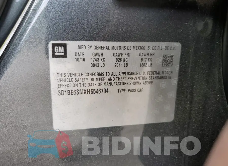 3G1BE6SMXHS546704 Photo# 12