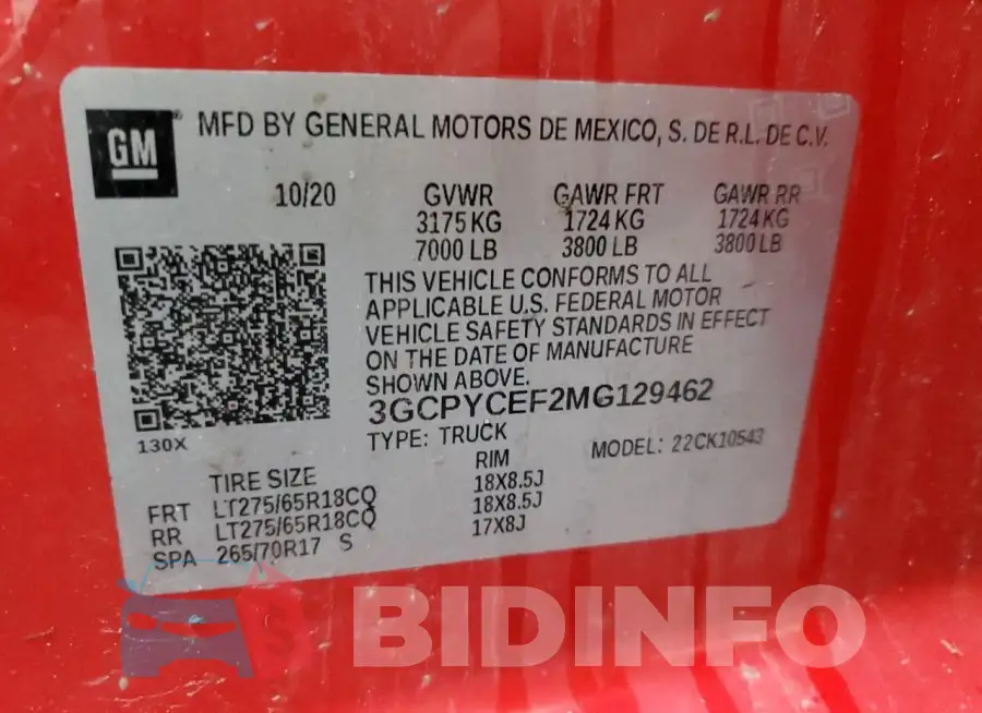 3GCPYCEF2MG129462 Photo# 12