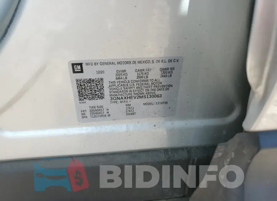 3GNAXHEV2MS130063 Photo# 12