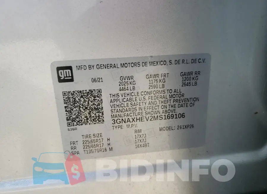 3GNAXHEV2MS169106 Photo# 12