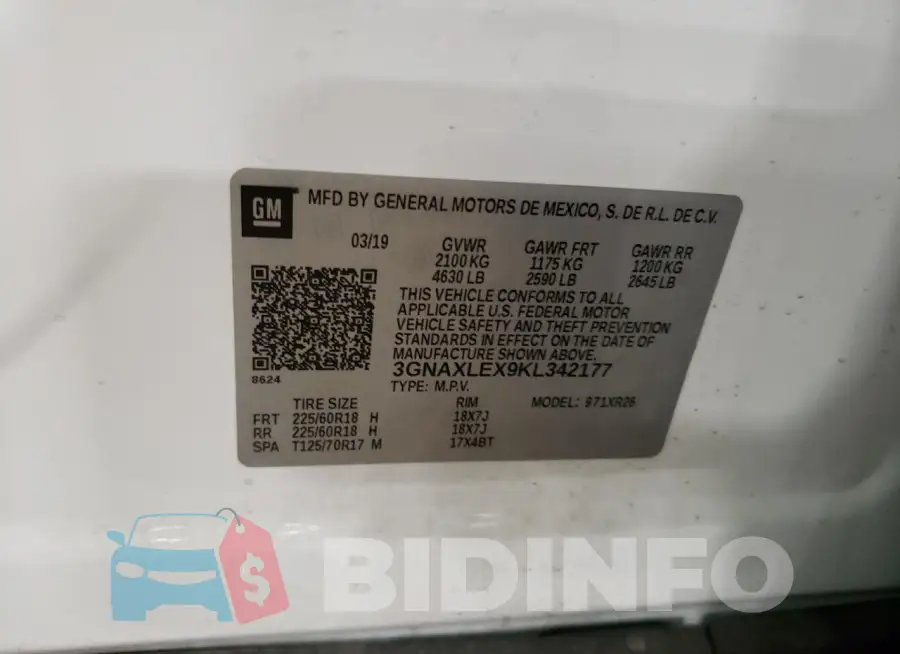 3GNAXLEX9KL342177 Photo# 12