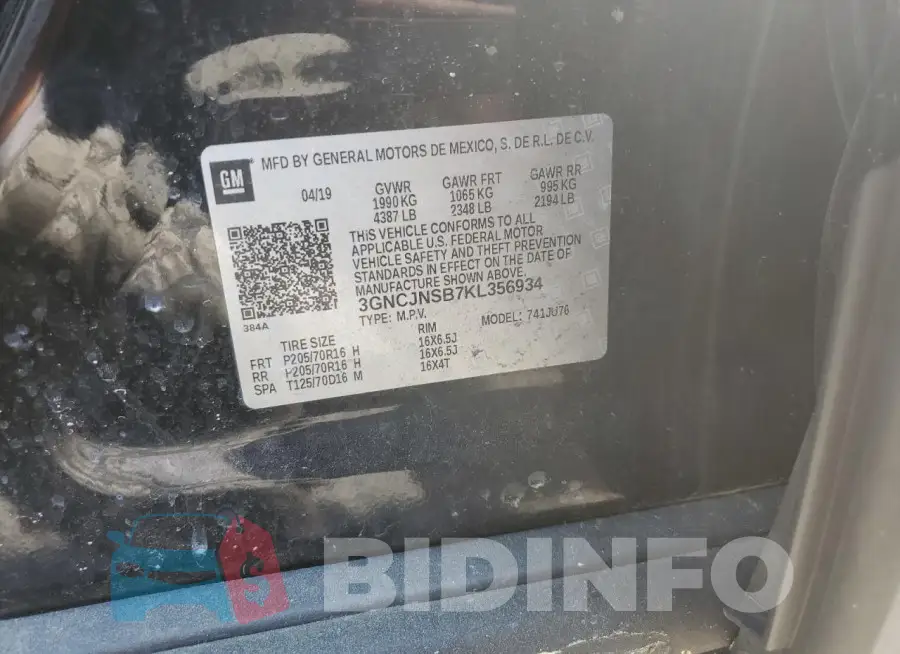 3GNCJNSB7KL356934 Photo# 13