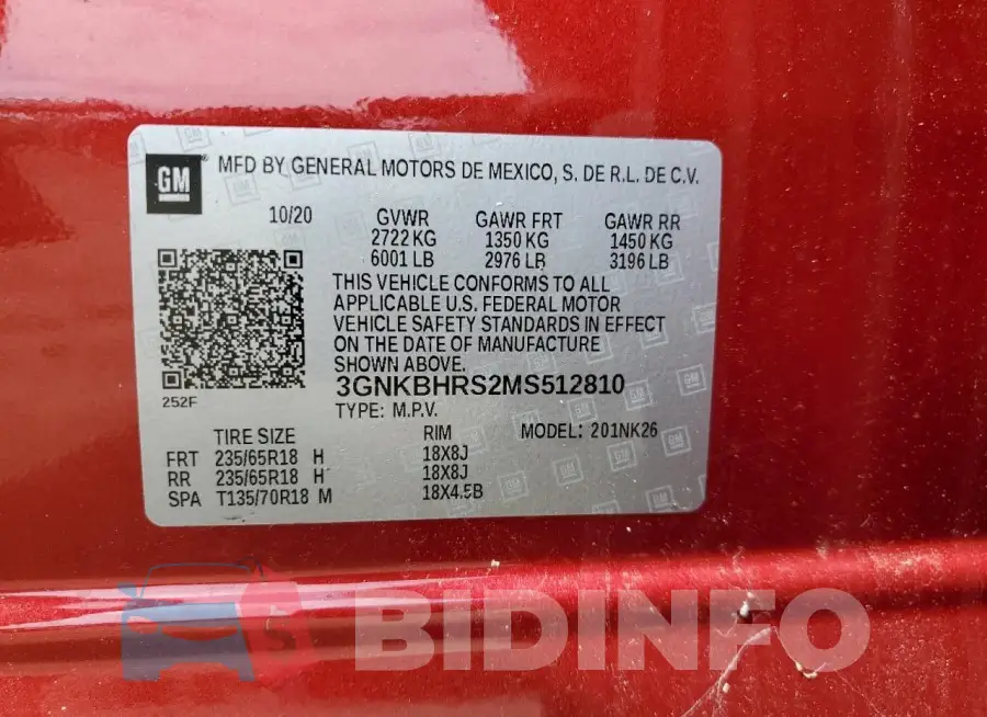 3GNKBHRS2MS512810 Photo# 13