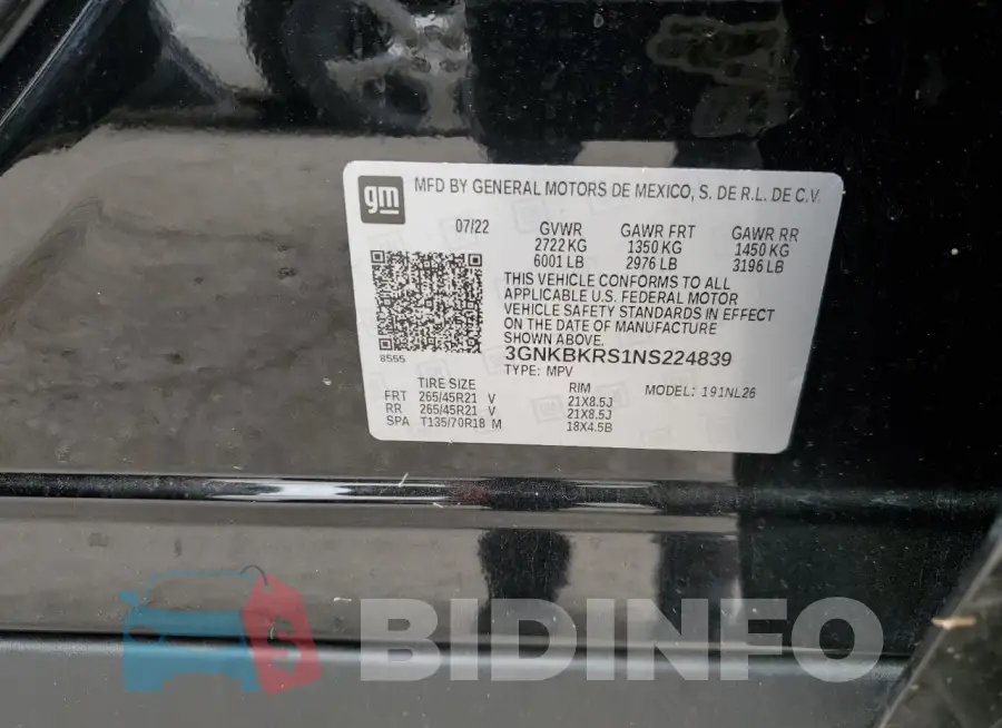 3GNKBKRS1NS224839 Photo# 13