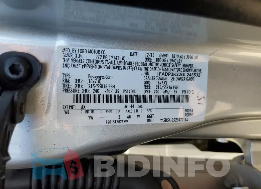 1FADP3K22GL243532 Photo# 12