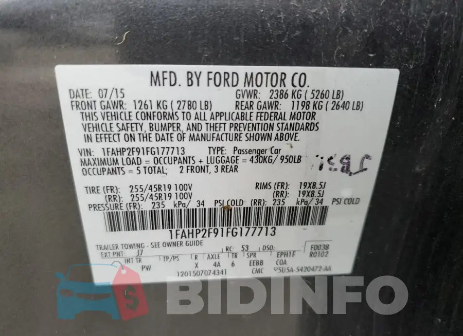 1FAHP2F91FG177713 Photo# 12