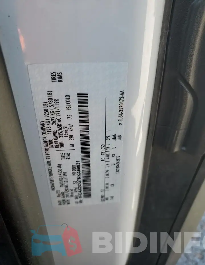 1FDAX2CG7NKA69831 Photo# 12