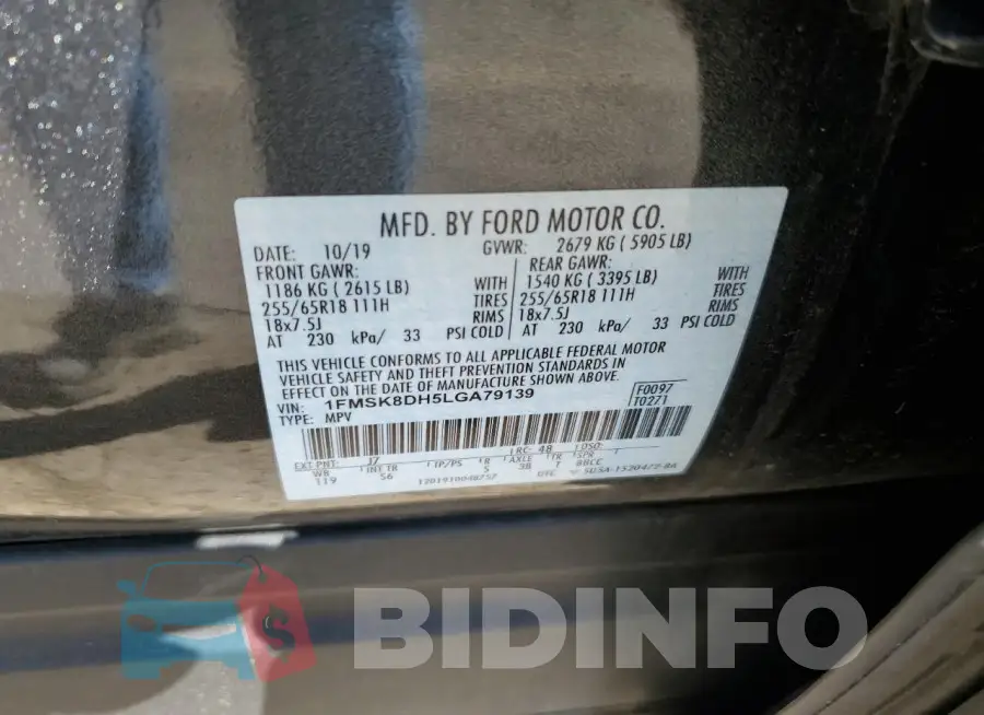 1FMSK8DH5LGA79139 Photo# 13