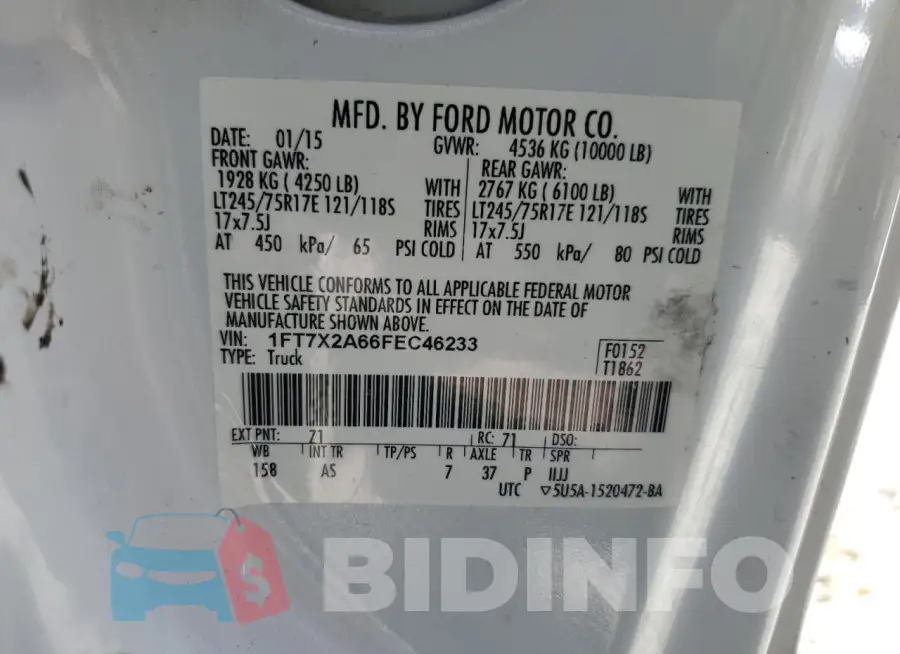 1FT7X2A66FEC46233 Photo# 12