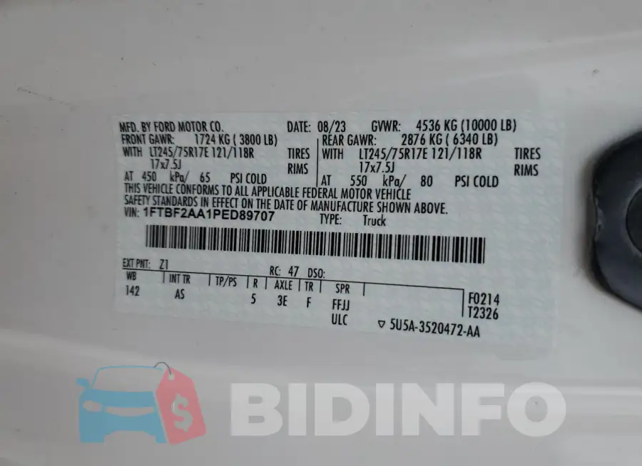 1FTBF2AA1PED89707 Photo# 13
