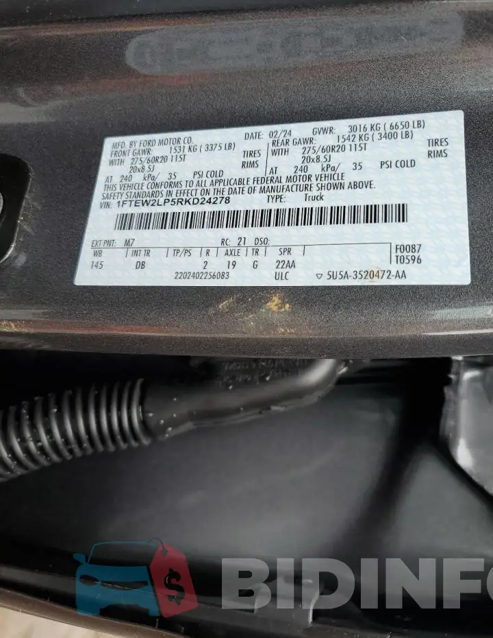 1FTEW2LP5RKD24278 Photo# 13