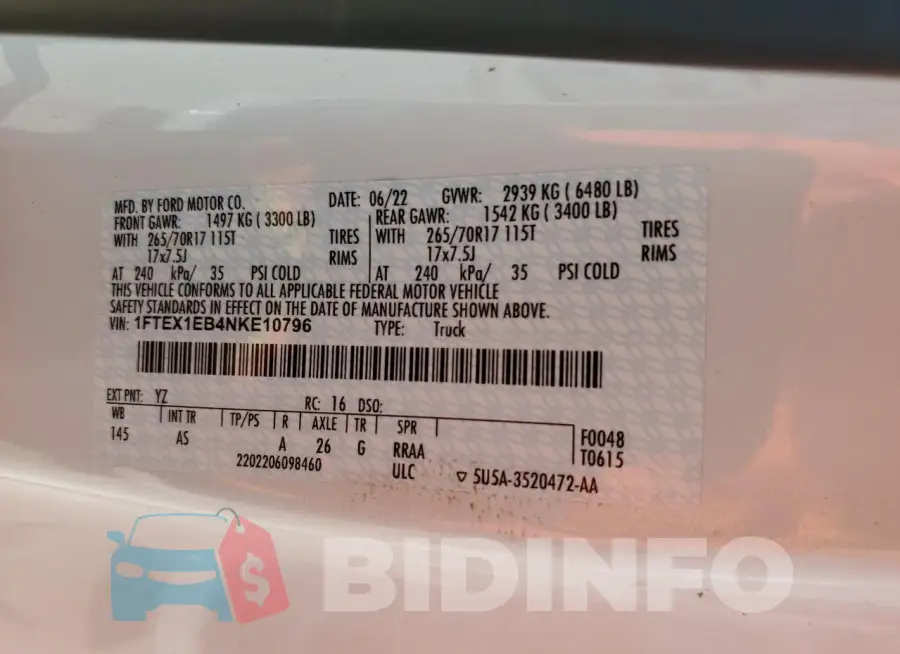 1FTEX1EB4NKE10796 Photo# 12