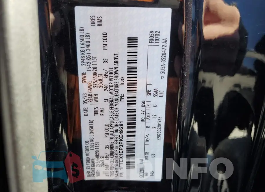 1FTEX1EP3PKE49281 Photo# 13