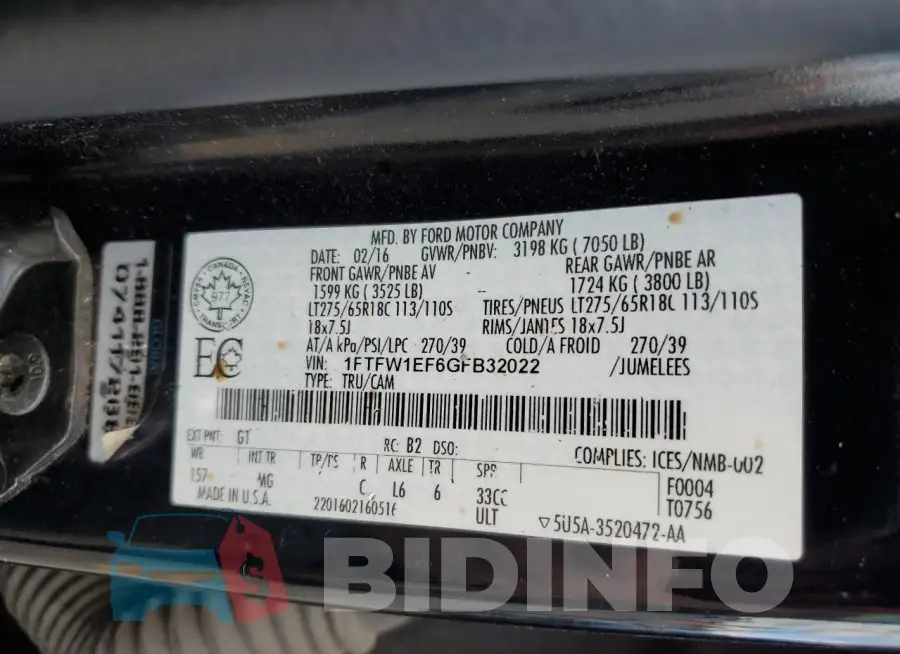 1FTFW1EF6GFB32022 Photo# 12