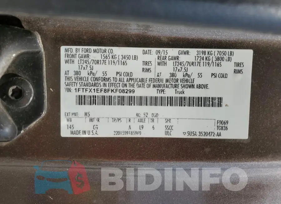 1FTFX1EF8FKF08299 Photo# 13