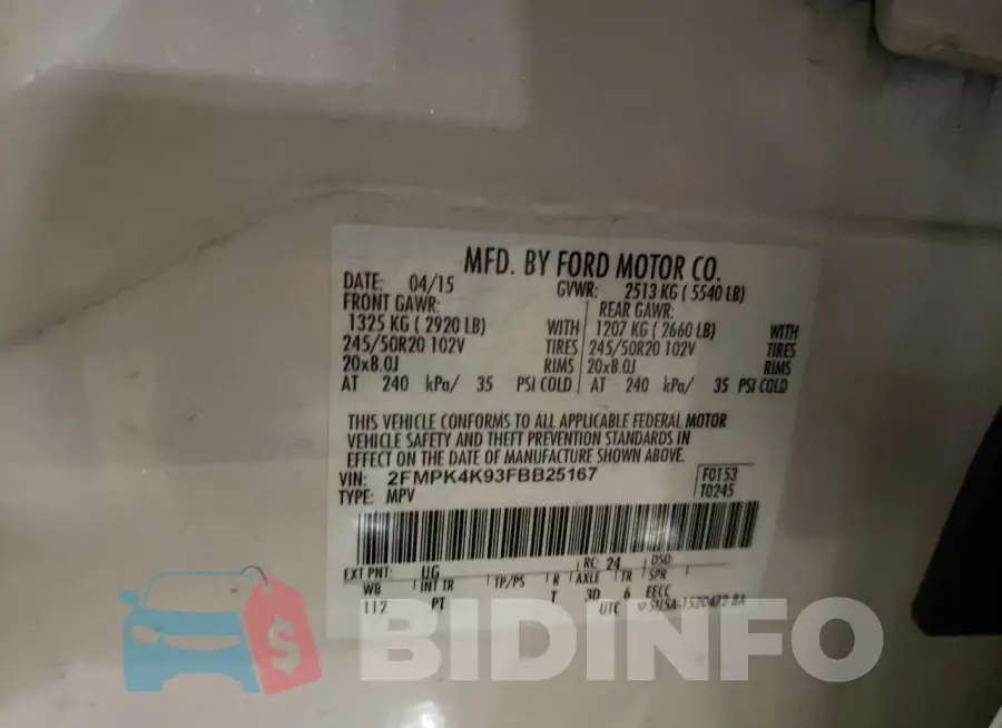 2FMPK4K93FBB25167 Photo# 13