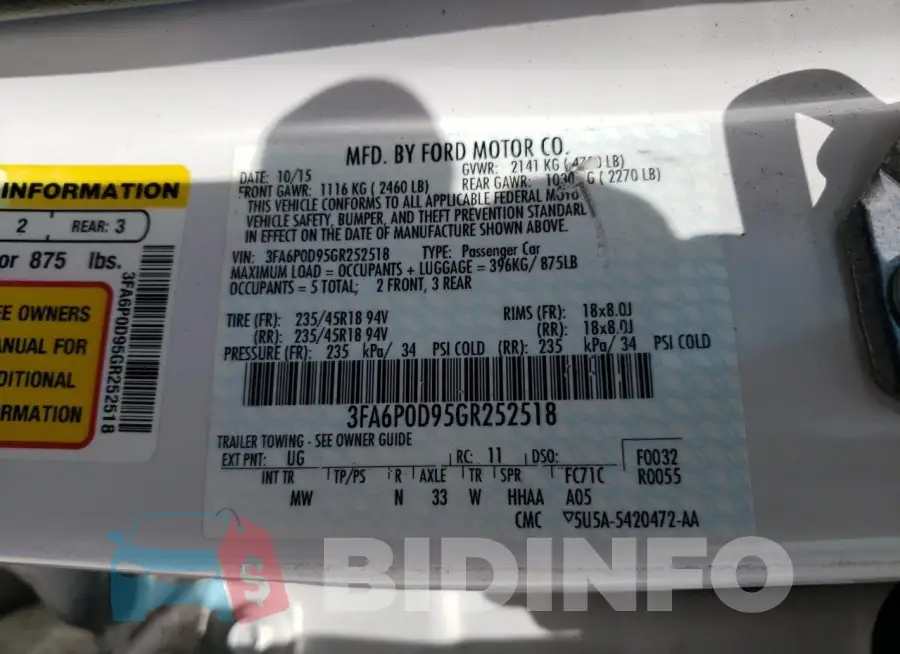 3FA6P0D95GR252518 Photo# 13