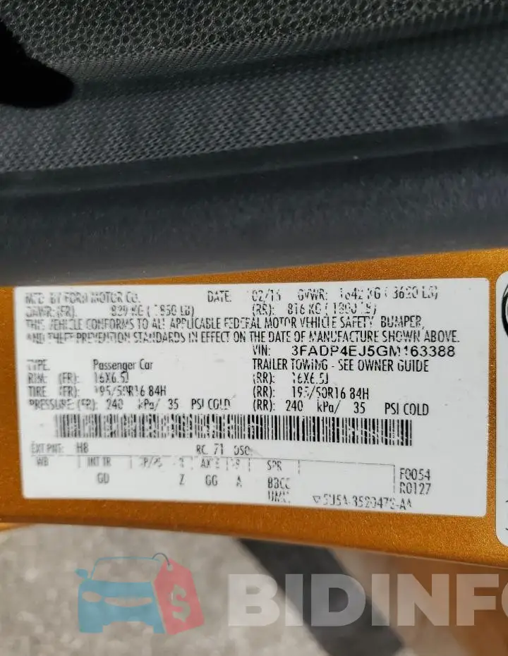 3FADP4EJ5GM163388 Photo# 12