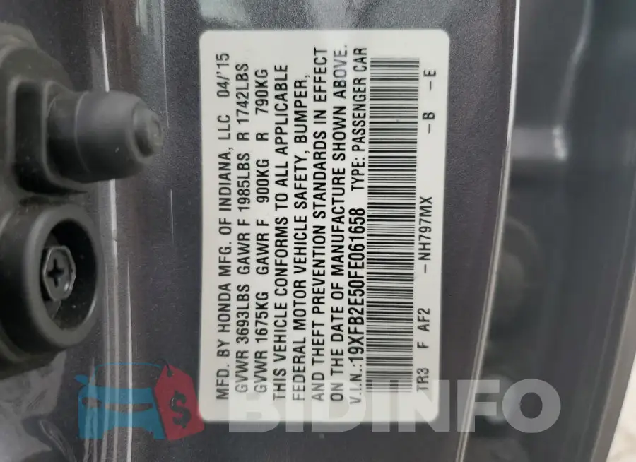 19XFB2E50FE061658 Photo# 13
