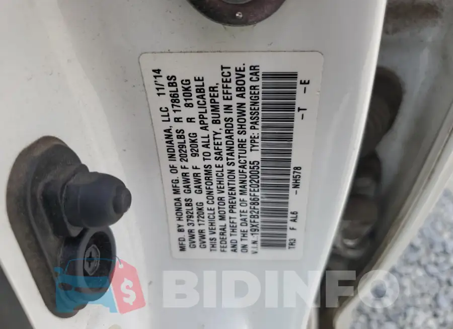 19XFB2F86FE020055 Photo# 12