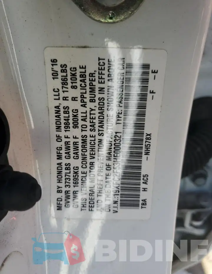 19XFC2F53HE000321 Photo# 13